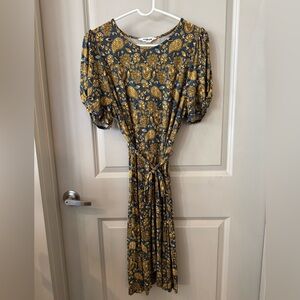 Boden Blue and Gold Paisley Dress